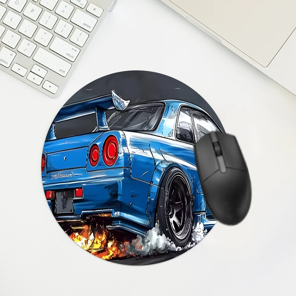 Blue Racing Car Mouse Pad XXL Gaming Mousepad Rubber Base with Stitched Edge Non-Slip Desk Pad Computer Large Desk Accessories
