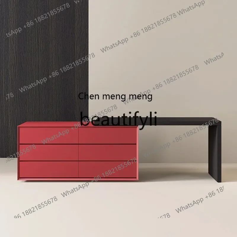 X FH  Minimalist Dressing Table Desk Modern Extendable Bedroom TV Cabinet Solid Wood Computer Desk Storage Cabinet