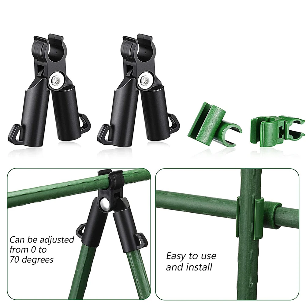 11mm Gardening Support kit Garden Stake Plant Trellis Connector Clip Plastic Plant Connector A-Type Connecting Joint Buckle Clip