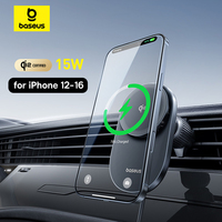 Baseus Qi2 15W Car Magnetic Wireless Charger For iPhone 16 15 14 Fast Charging For Samsung Xiaomi Car Phone Holder Cooling Fan