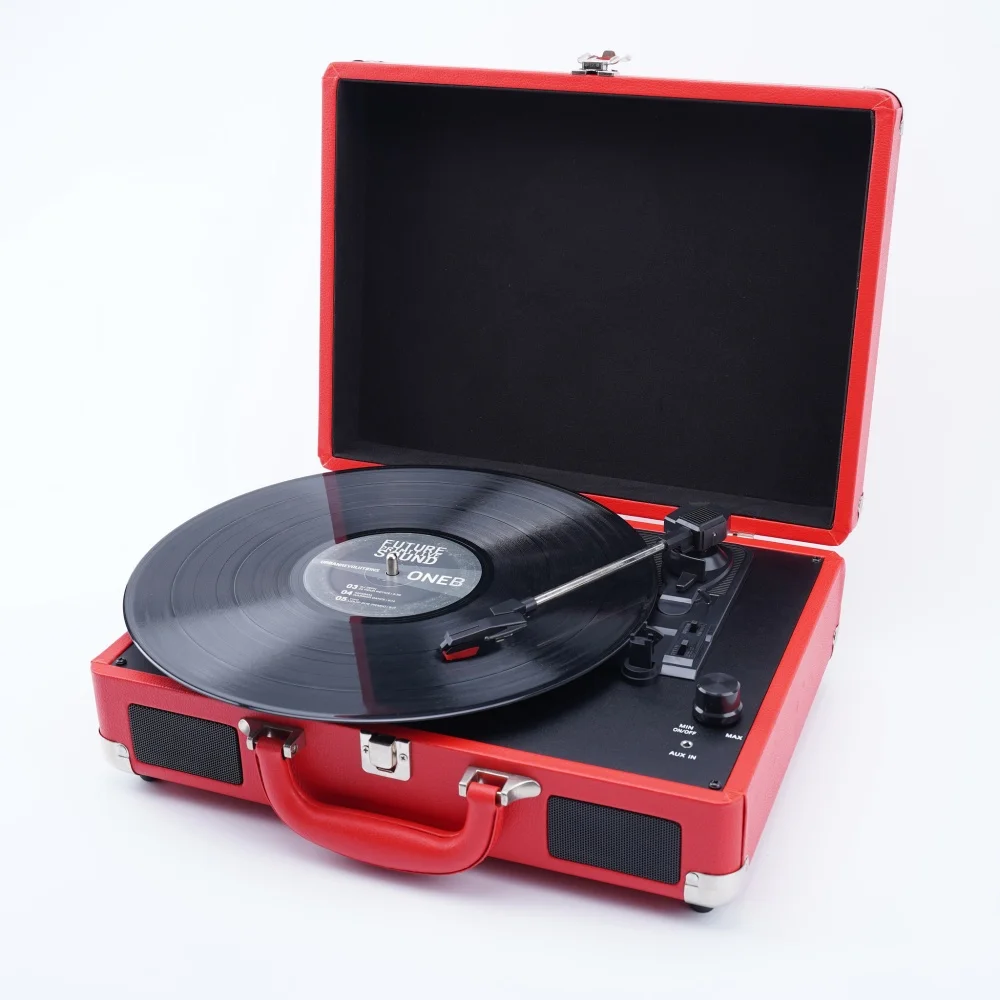 Nostaic Wooden Turntable Stereo Vinyl Record Player with USB SD AUX Function Gramophone for Playing LP and Recording