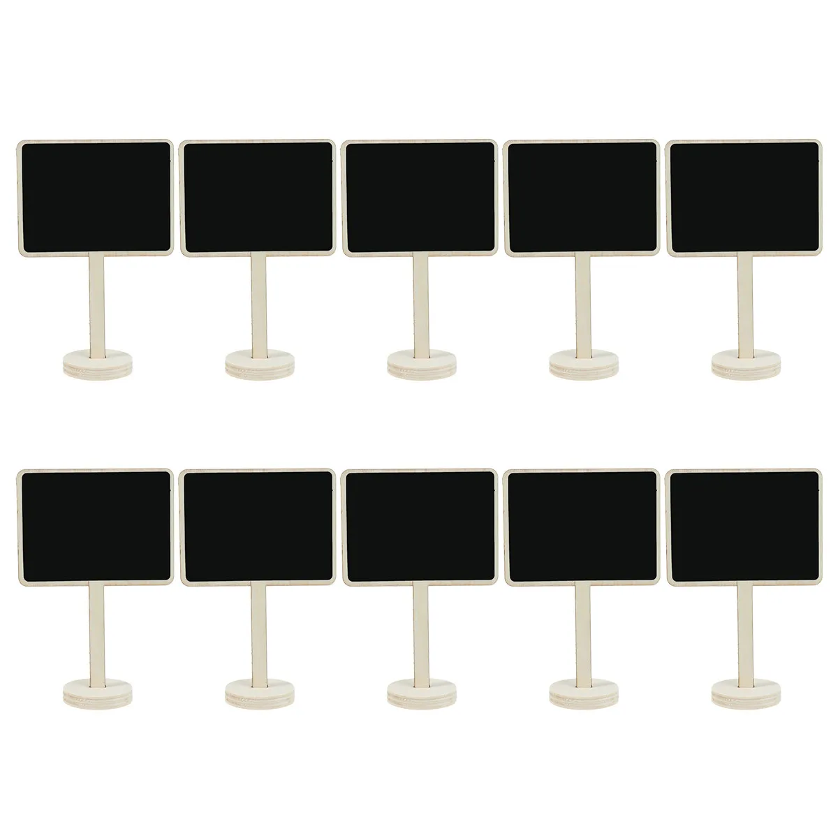 10Pcs Mini Square Wooden Blackboard with Splint Base Stand for Wedding Table Numbers Message Board Party Decoration Memo