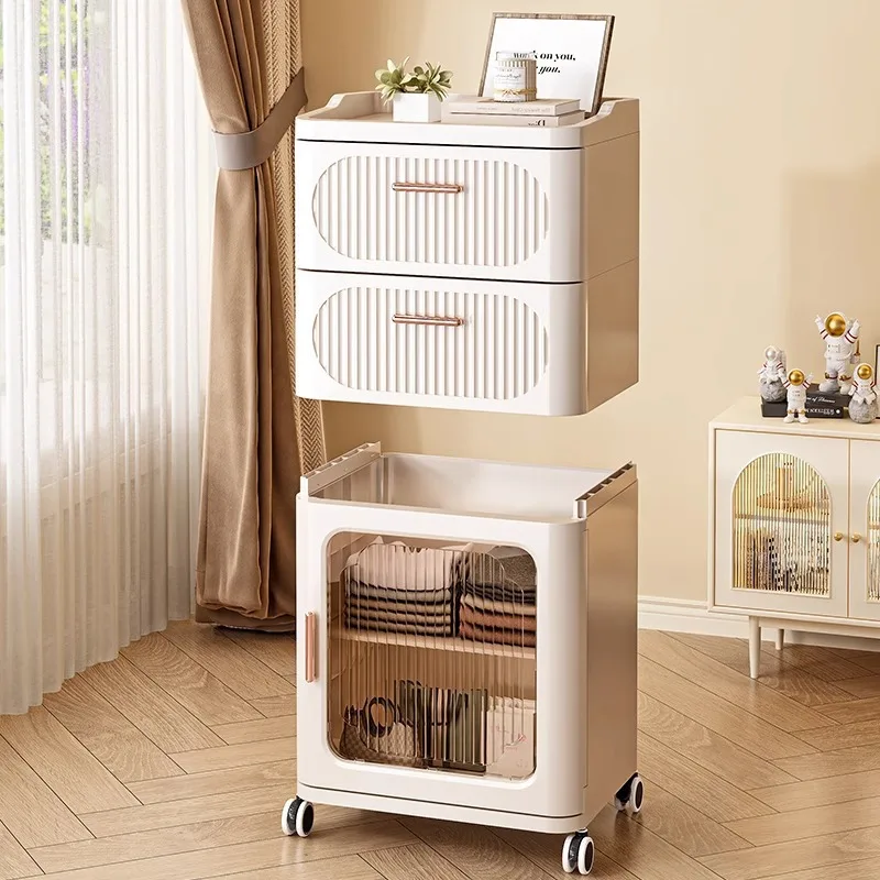 

Friend French Drawer Cabinet Storage Cabinet Household Crack Living Room Side Bedside Table Movable Storage Locker