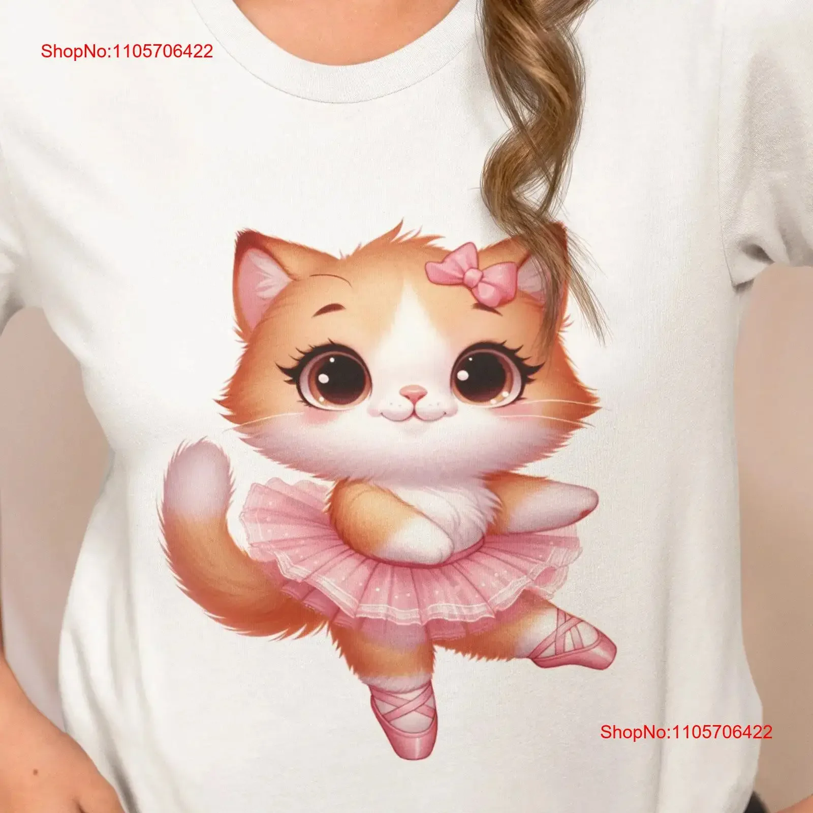 Adorable Cat Ballet Dancer T Shirt Pink Tutu Kitten Cute Animal Pet Lover Casual Wear Unique Design vintage Washed Stylish