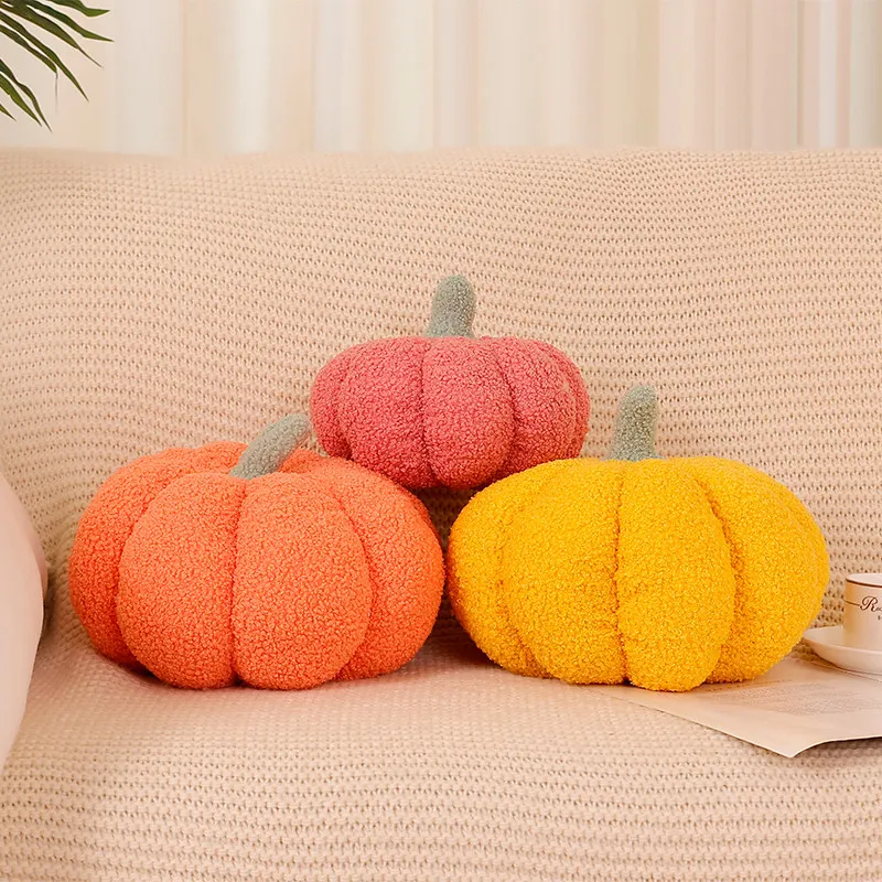 Thanksgiving-Kürbiskissen, 3D-Kürbisförmiges Kissen, Plüschkissen, dekorative Kürbis-Überwurfkissen für Herbst, Herbst, Schlafzimmer, Sofa – Detail 3