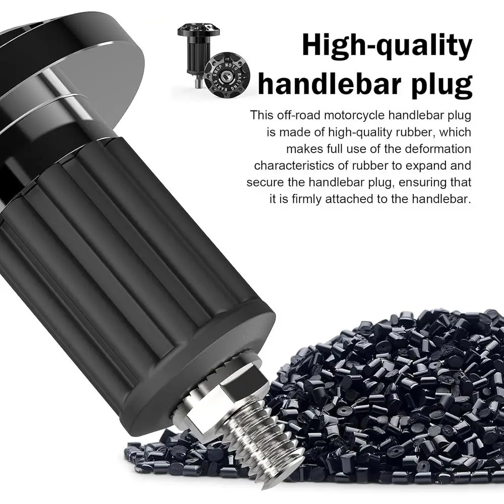 2 PCS Motorcycle Bar End Plugs, Alloy Handlebar Grip End s, it or Motorcycles with Handlebar Inner Diameter o 16-18MM (Black) image 5