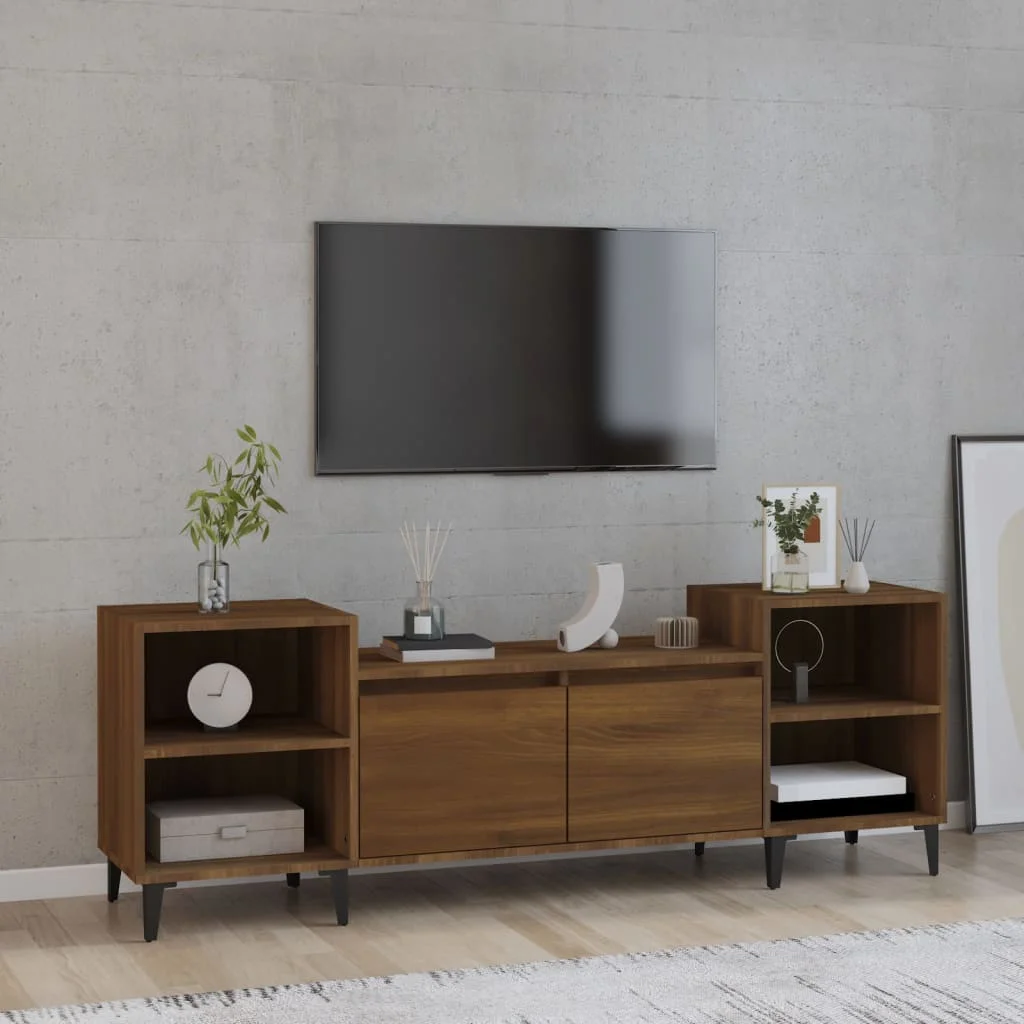 Brown Oak TV cabinet 160x35x55 cm wood Engineering