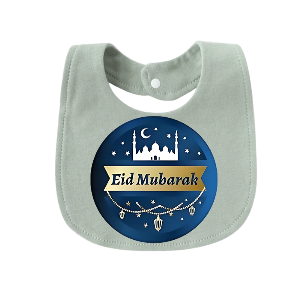 Mosque Print Baby Eating Bib Double Layer Adjustable Snap Breathable Wholesale Drop Gender Neutral