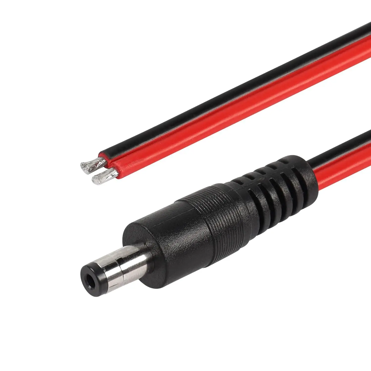 2pcs DC Supply 5.5mm x 2.1mm Male Power Pigtail 14AWG Bare Wire Open End Wire Repair Cable CCTV Security Camera LED Strip Light