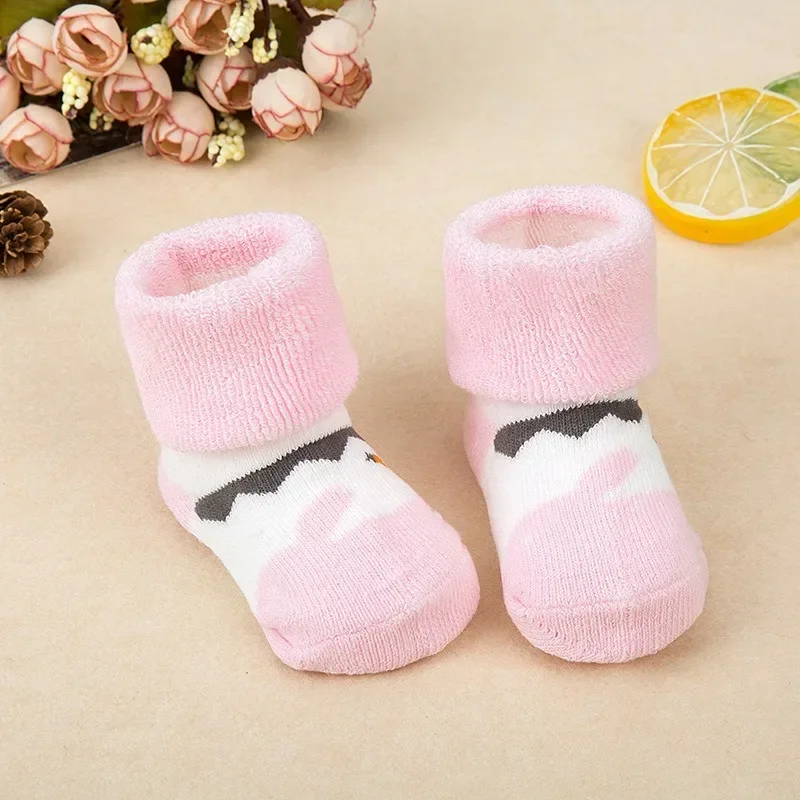 Cute Cartoon Doll Newborn Cotton Socks New Baby Soft Solid Prewalker Knitted Sock for Girls Boys Infant Knitting Floor Socks