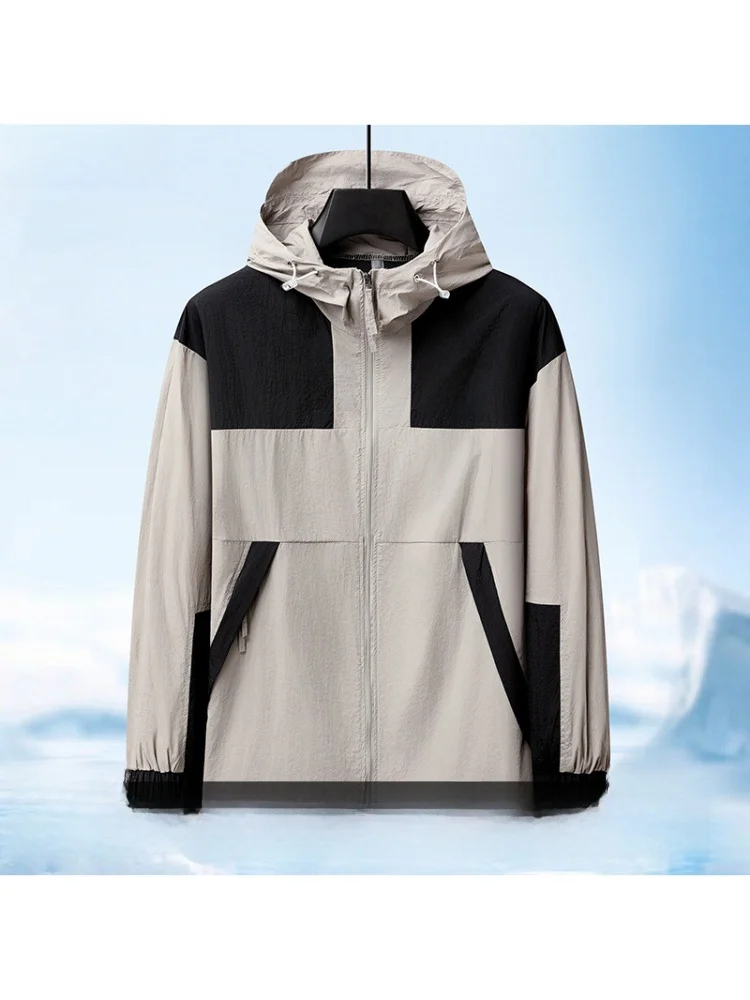 

Модная летняя новинка: мужская тонкая дышащая куртка-жакет с капюшоном для защиты от солнца, универсальная, для активного отдыха