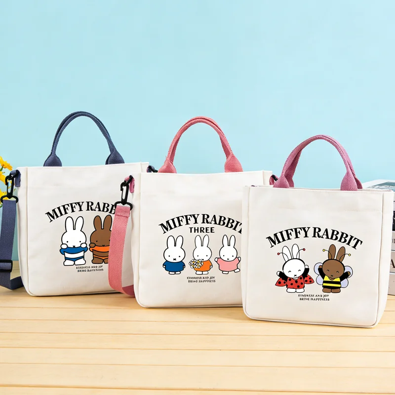 

Mobile Phone Handbag Miffy Single-shoulder Satchel Printing Large Capacity Book Storage Bags Cartoon Casual Oxford Crossbody Bag