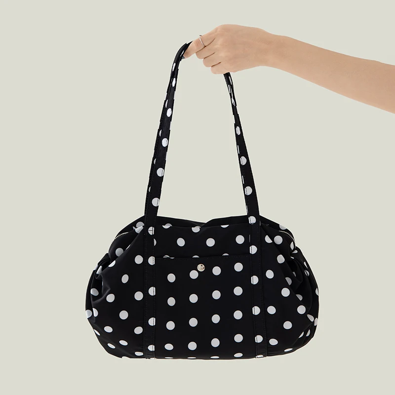 

Korean Polka Dot Design Women Tote Bags 2025 New Large Capacity Commuter Shoulder Bag Female Travel Handbags