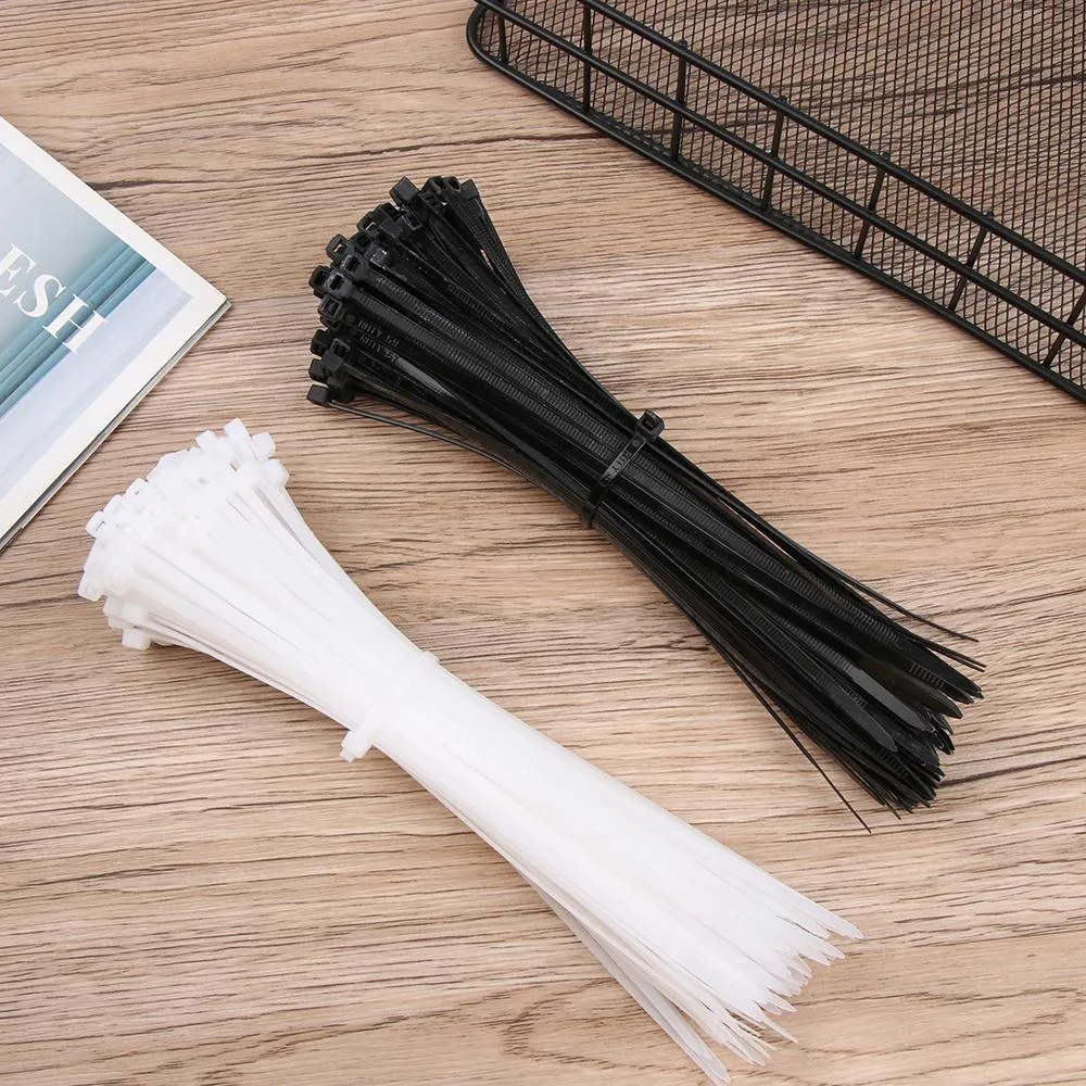 100pcs Nylon Self Locking Cable Ties​​ ​​Strong & Durable ​​Self Locking Mechanism ​​Cord Ties​​ ​​ Bundling Wires​​