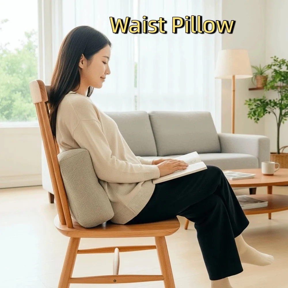 

Multifunctional Soft Linen Waist Pillow Washable Comfortable Lumbar Pillow Thickened Back Cushion Home Decor