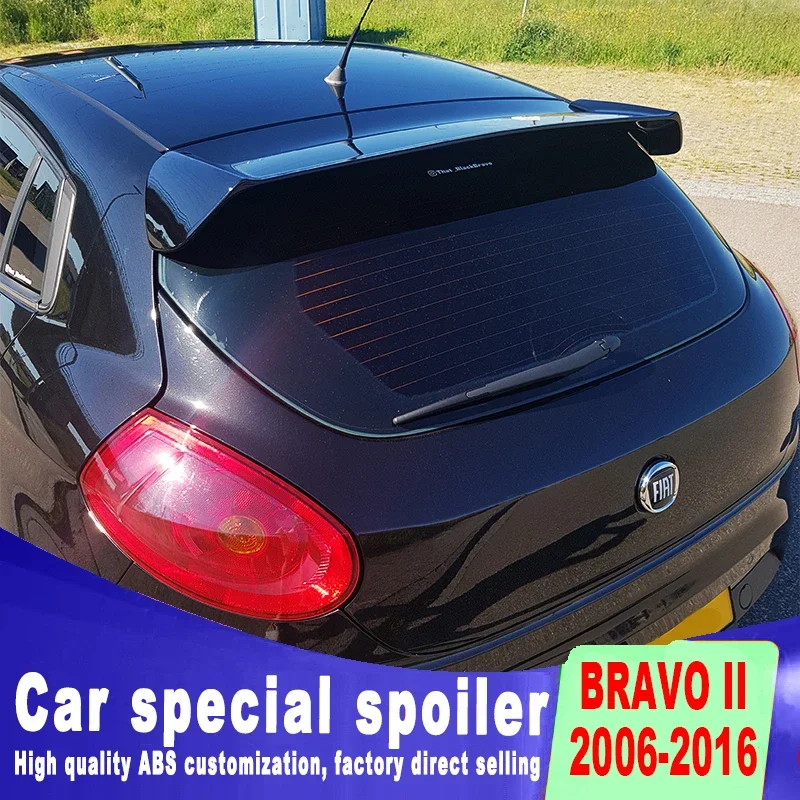 

New Design 2006 To 2016 For FIAT BRAVO II Car Spoiler Wing Lip Cover High Quality ABS By DIY Gloss Black Carbon Look Body Kit