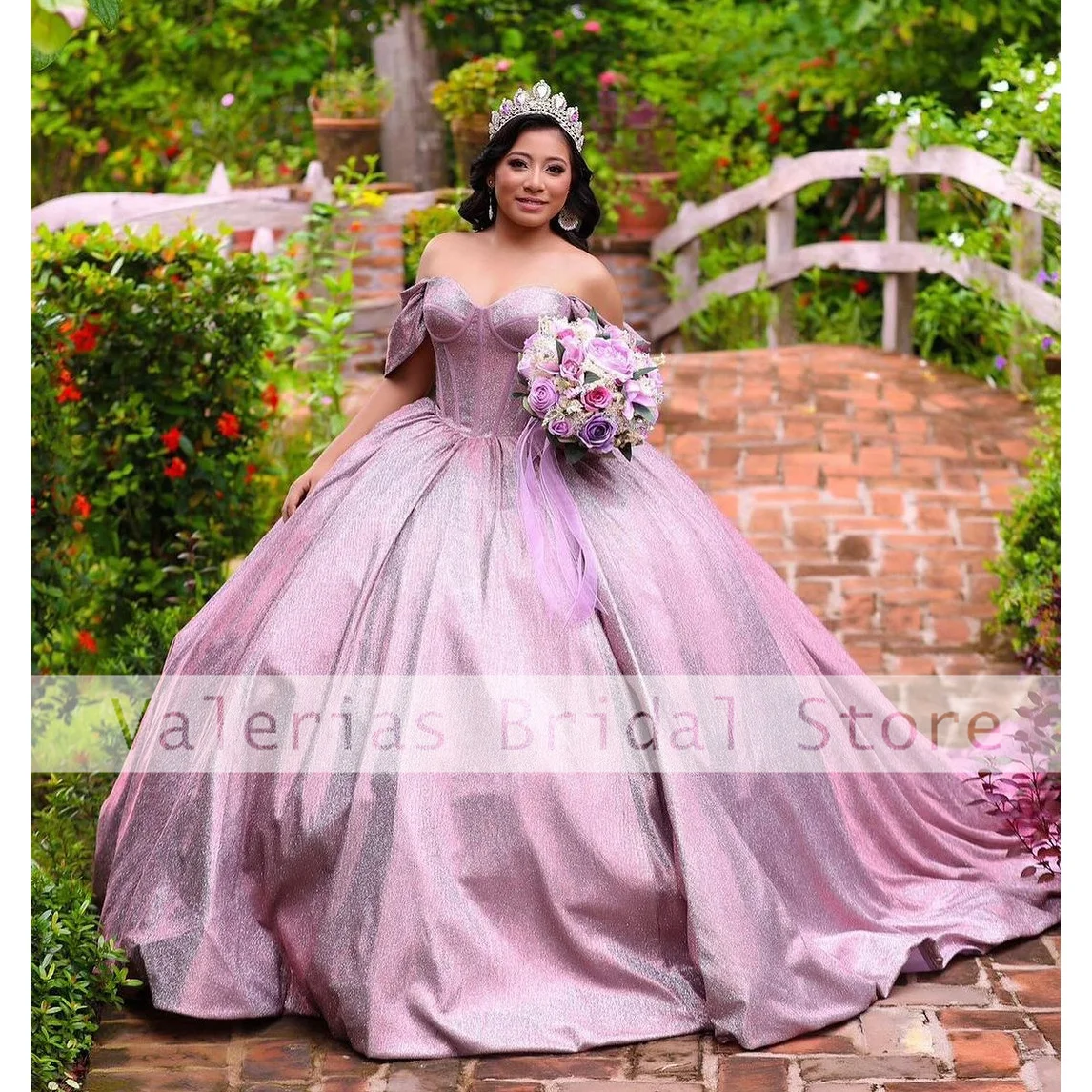 Vestido Quinceanera roxo brilhante para 16 meninas doces, fora do ombro, vestido de baile, 15 anos, vestidos de baile, querida