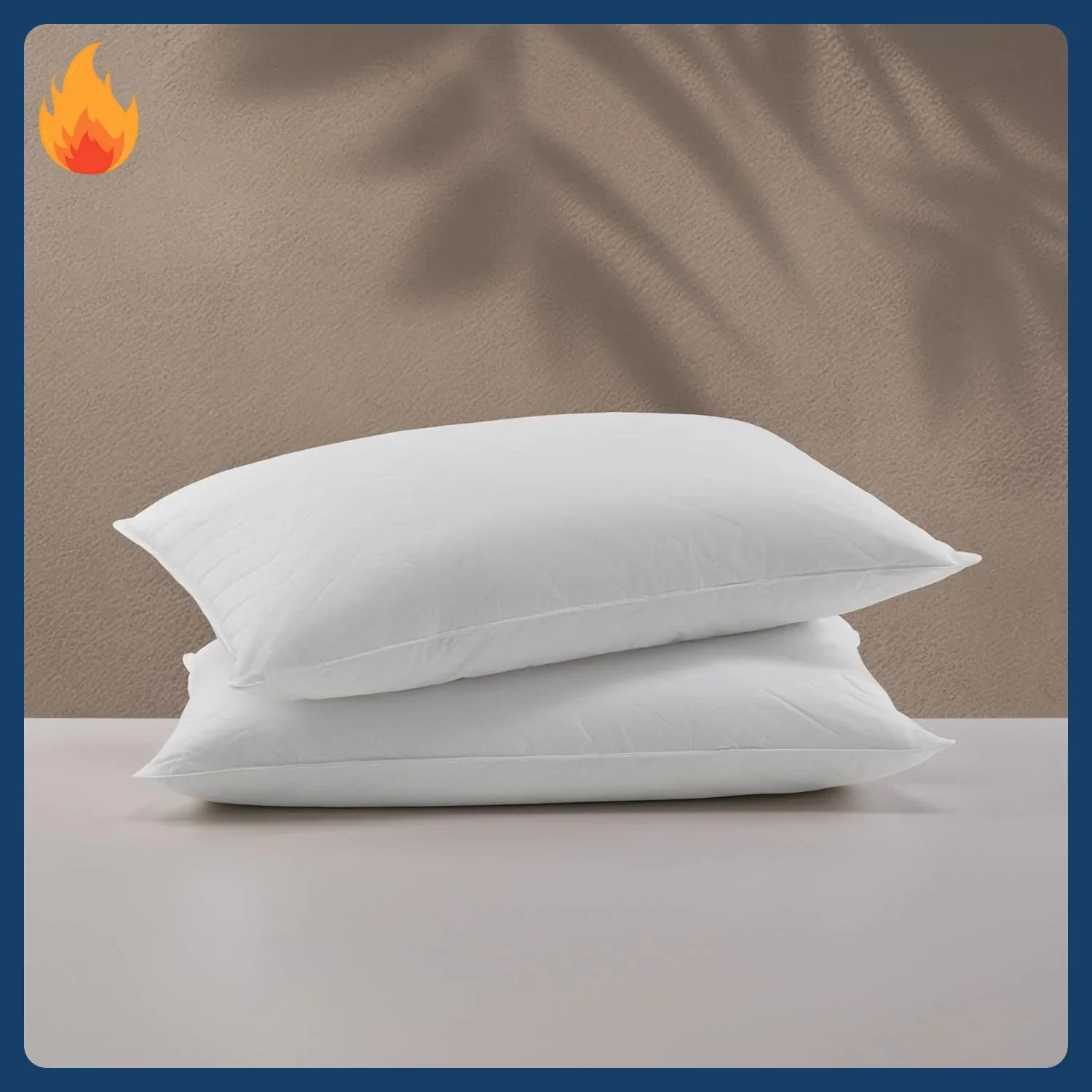 

: 2 Pack Sahara Nights Bed Pillow for Sleeping | Back & Stomach | Hotel Quality, 233 TC, 100% Cotton Case, Gel Fiber Fill | Hypo