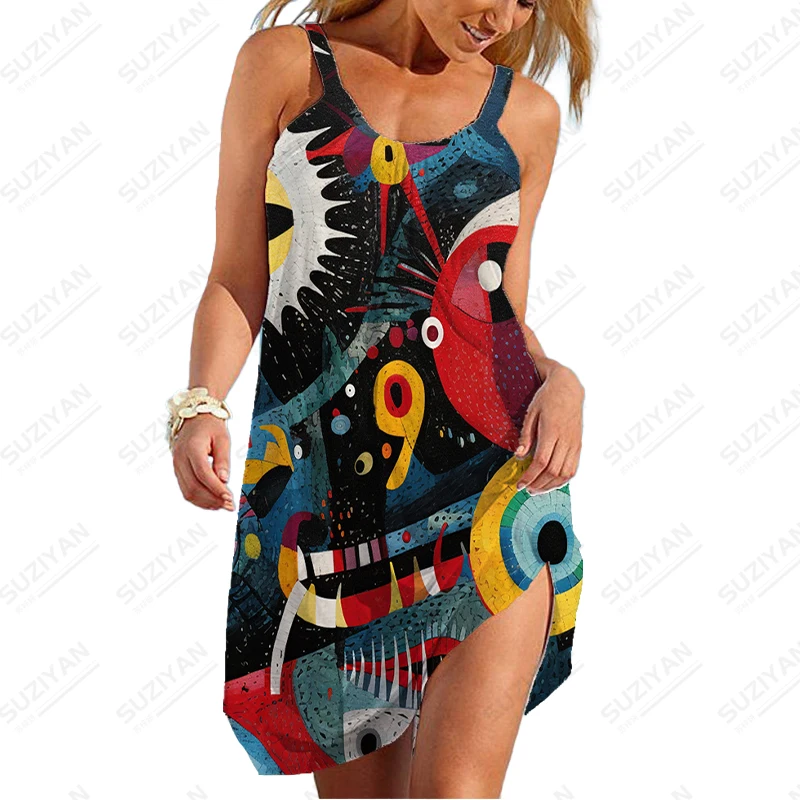 Personality Creative 3D Printing Dress Summer Harajuku Dress Women's Comfortable Large -size Dress Loose Leisure Dress