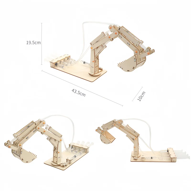 DIY Hydraulic Excavator Model STEM Kit for Kids - Physics Experimental Tool Educational Science Puzzle Toys School Supply