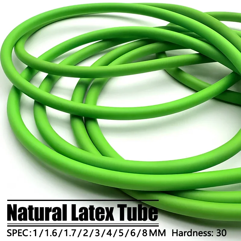 Natural Latex Rubber Tube 1.6-8mm 1-5M High Resilience Strong Tensile Antifreeze Green Hose for Slingshot & Craft Applications