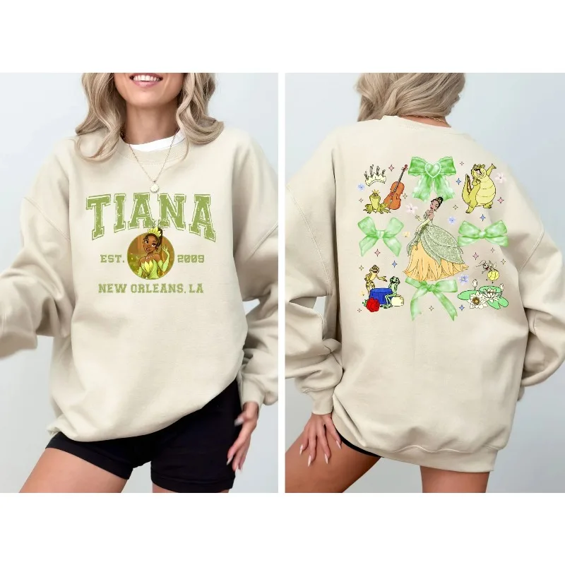 

Толстовка Disney Tiana, свитер с бантиком Coquette, толстовка Coquette Tiana, толстовка Tiana and Frog, толстовка принцессы Диснея