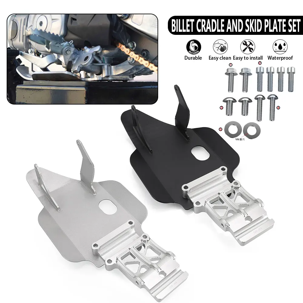 2024 2025 CRF 110 F CNC Billet Cradle and Skid Plate Set For Honda CRF110F 2013 - 2019 2020 2021 2022 2023 CRF110 F Motorcycle