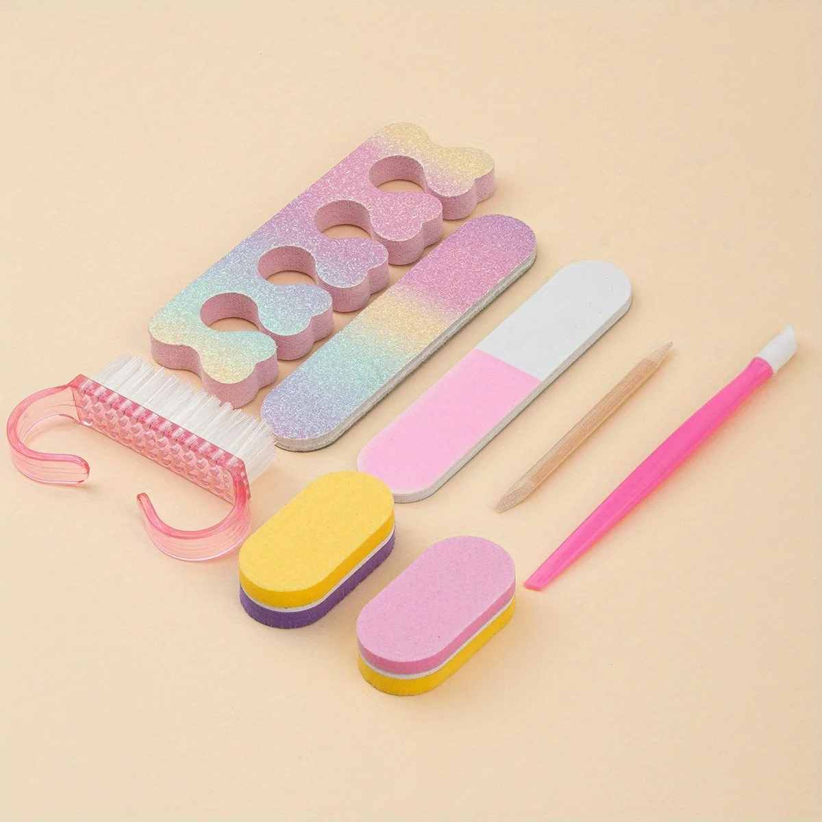 8개/세트 네일 세트 아트 모래 파일 버퍼 스펀지 블록 브러쉬 네일 파일 키트 (전문가용)