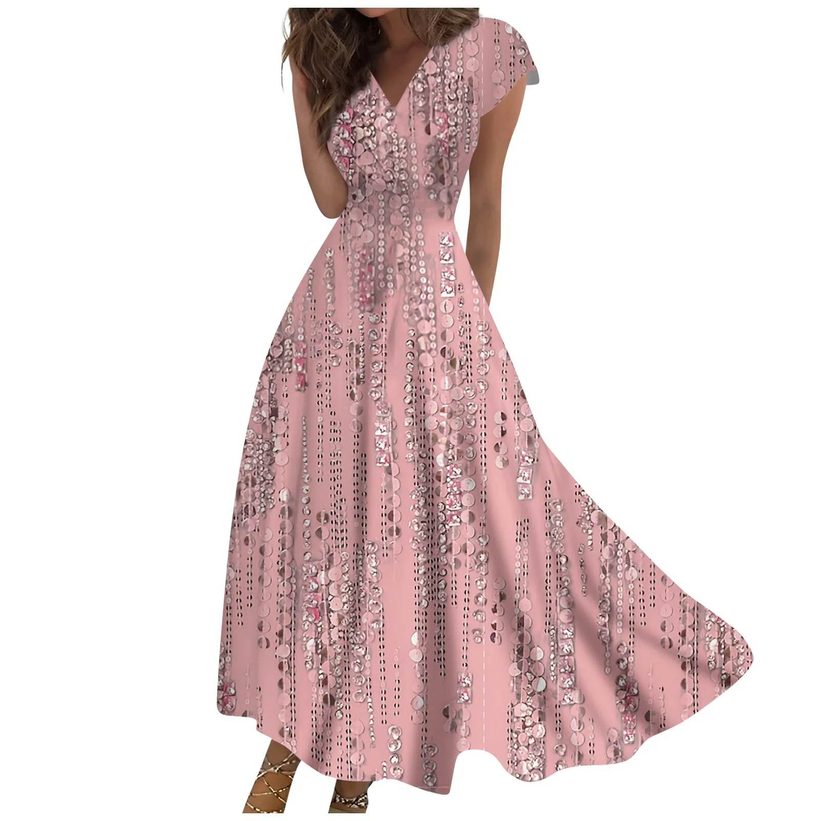 

female dress Spring Summer Womens Short Sleeve floral print Maxi Long Dresses Bohemian Style Beach Casual Vestidos