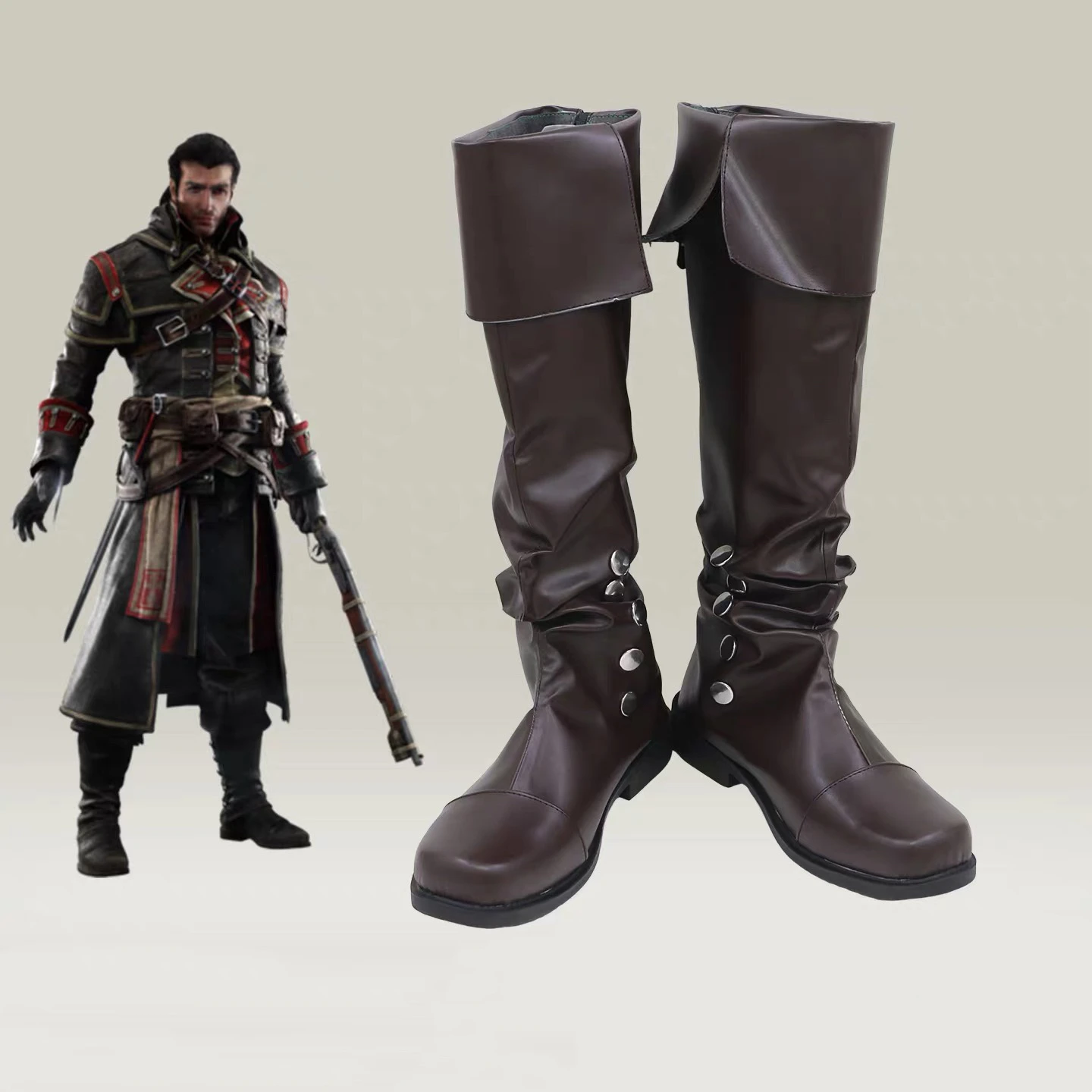 

Игра Shay Cormac, обувь воина для косплея, мужские боевые ботинки в стиле панк в стиле ретро, Хэллоуин, карнавал, вечеринка