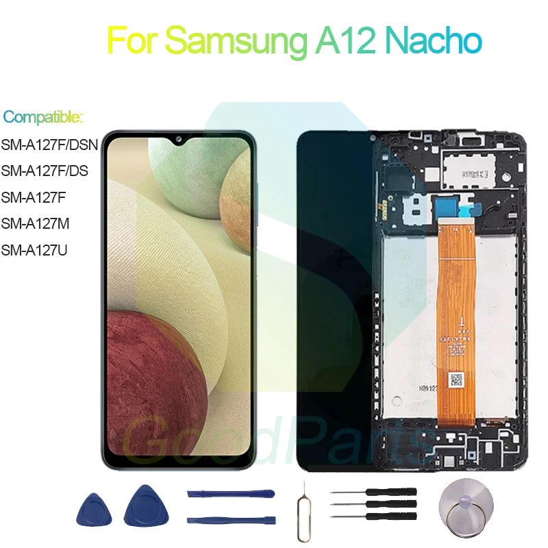 

For Samsung A12 Nacho Screen Display Replacement 1600*720 SM-A127F/DSN/DS/F/M/U A12 Nacho A127 LCD Touch Digitizer Assembly