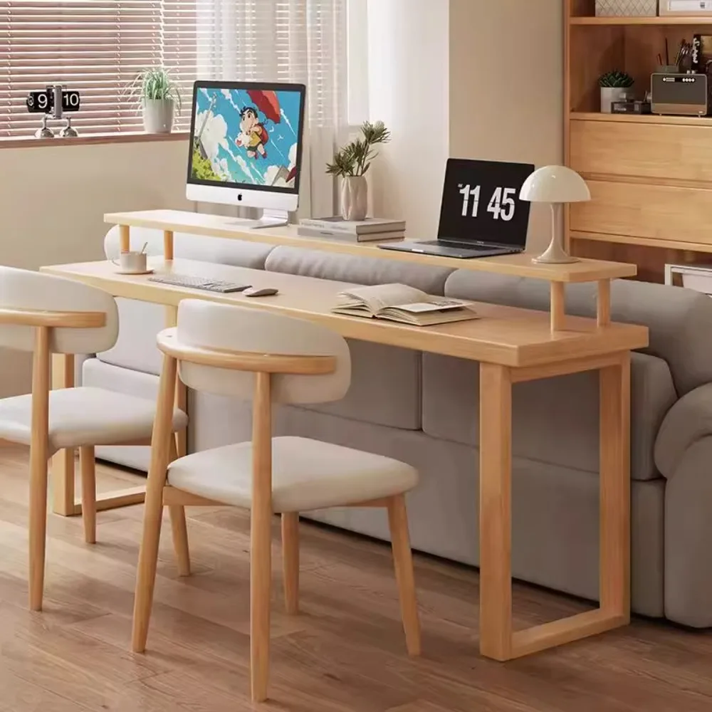 Solid Wood Modern Desk, Bedroom Wall-mounted Computer Table, Living Room Furniture, Double Desk, Narrow Table 40 Cm Wide