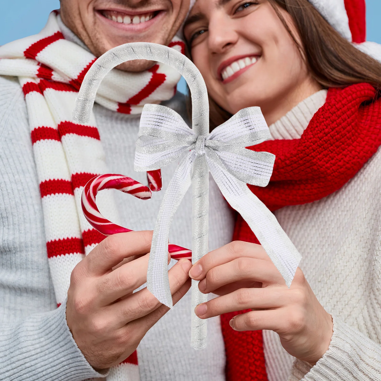 

Bow Cane Prop Stylish Design For Christmas Valentine Roleplay Costume Accessory Plastic Dance Stick Fancy Walking Cane