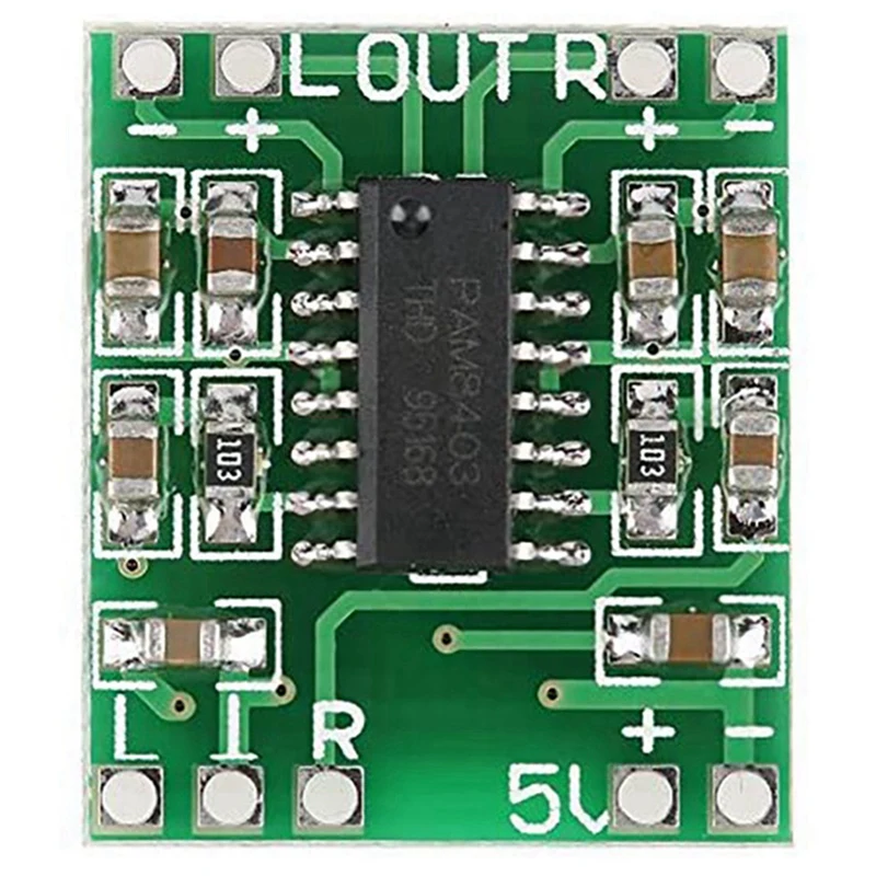 10 Pcs Digital Power Amplifier Board,2X3W Type D PAM8403 Audio Module DC 5V Digital Audio Amplifier Board Module