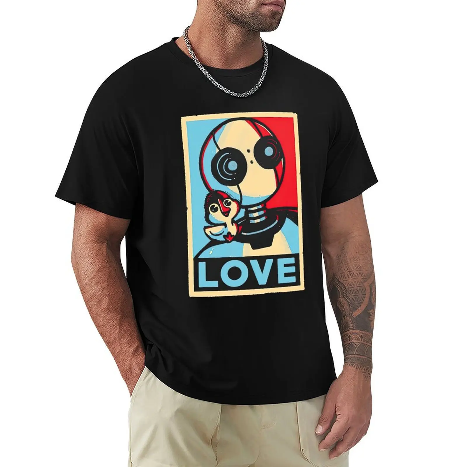 

Retro Wild Robot And Duck T-Shirt Aesthetic clothing cheap stuff cotton graphic tees t shirt men 100℅ cotton
