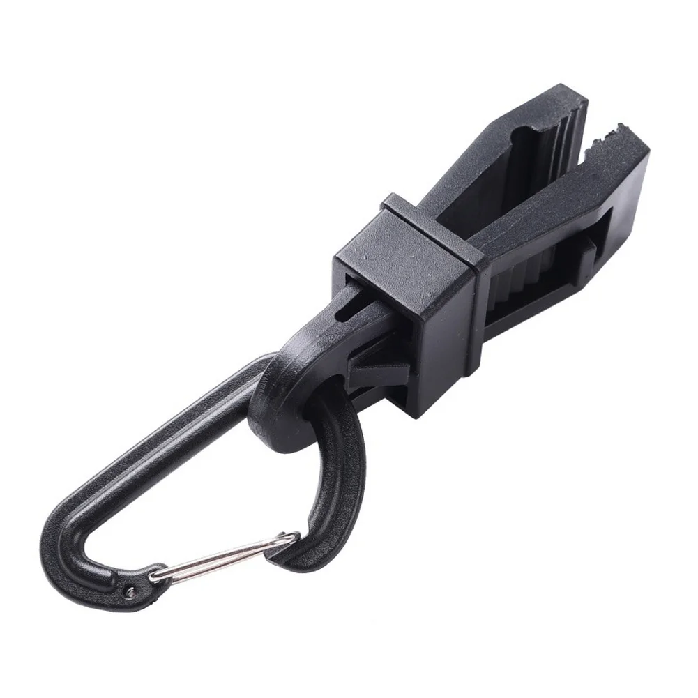 Portable 2 in 1 Aluminum Tent Clips for Outdoor Camping Hiking Gear Suitable for Sunshade Shelters Black Color