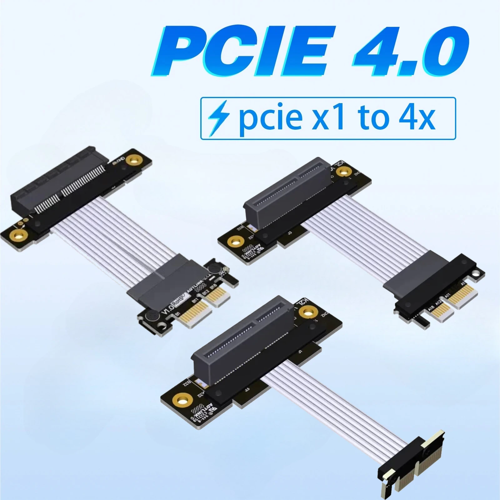

Переходная карта ADT Gen4 PCIE 4.0 x1 To x4 Посеребренный PCI Express PCI-E 4X 1X PCI Express Riser Extender 90 градусов Прямоугольный графический процессор