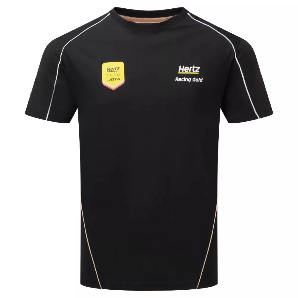 Hertz Team Jota Officiel Wec Équipe Piste T-Shirt Noir/Or Oversized Outdoor Motorcycle Jersey For Fans