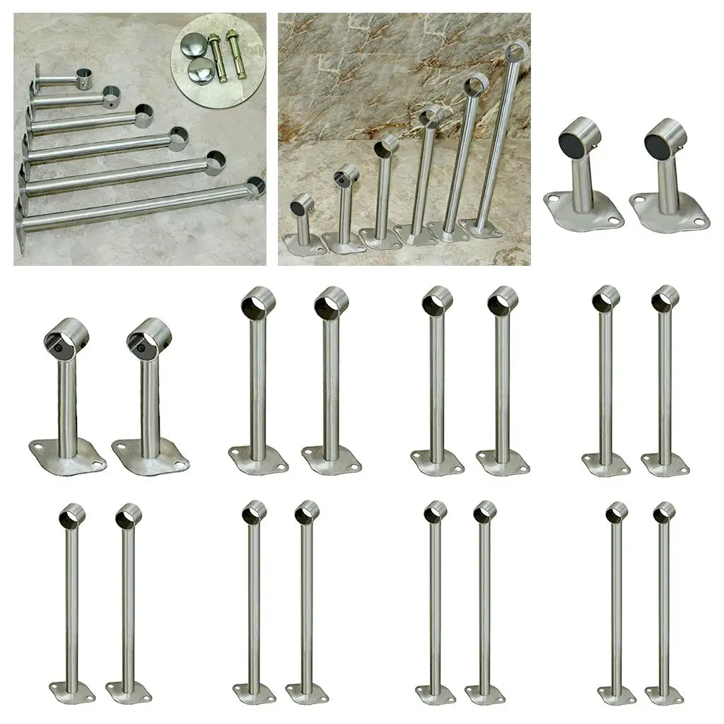 Curtain Rod Brackets Stainless Steel Wardrobe Pipe Rail Support Socket Holder for Cabinet Clothes Organizer Installation