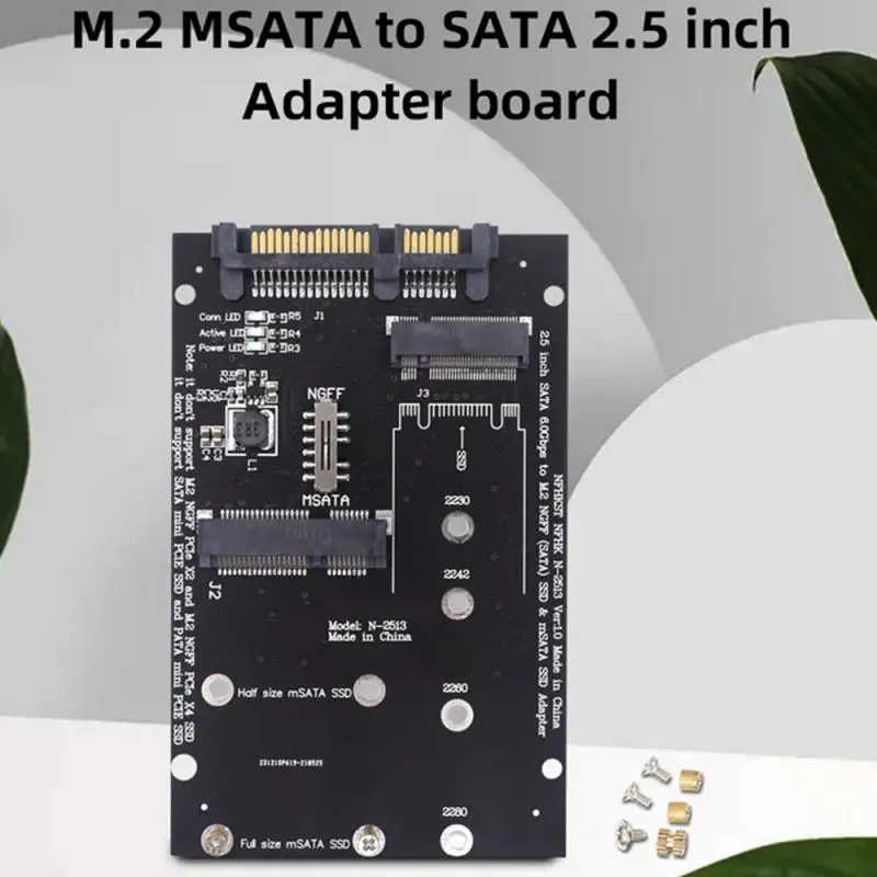 Adaptador de Msata para Sata para PC, placa adaptadora, 60 Gbps, M.2 NGFF e Msata SSD, 2.5"