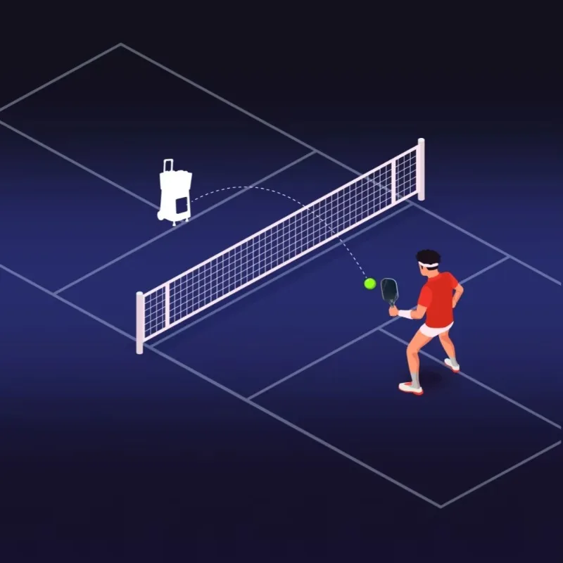 Portable APP Control Smart Pickleball Machine Launcher for Court Training Automatic Ball Feeder Server Practice Equipment