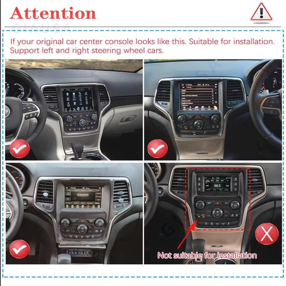 Android Auto Car Radio For Jeep Grand Cherokee 2014 - 2017 9.7 Inch Navigation GPS Android Auto Carplay Bluetooth Cam No 2din 4G