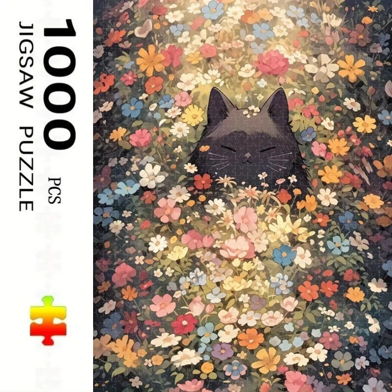 500/1000pcs for Adults Jigsaw Puzzle Challenging Large-Scale Brain Teaser with Complex Patterns, Portable Box for Family Games