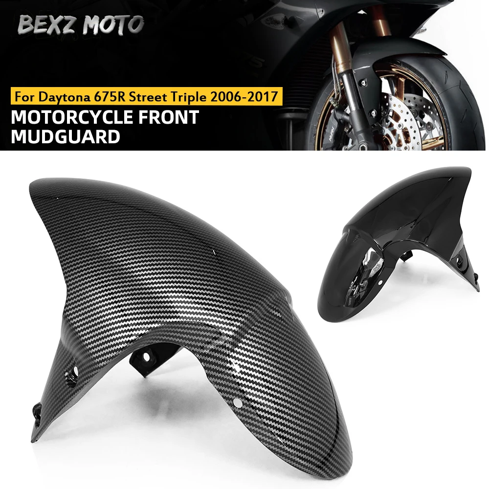For Daytona 675 R Street Triple 675R 2006-2012 ABS Carbon Fiber Color Motorcycle Front Tire Fender Guard Hugger Fairing