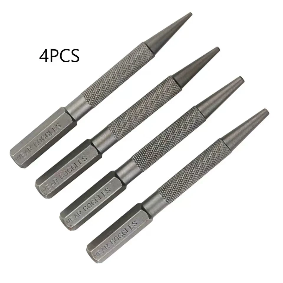 4Pcs Center Punching Nail Puncher 0.8/1.6/2.4/3.2mm For Manufacturing Maintenance Positioning Machinery Tools Accessories