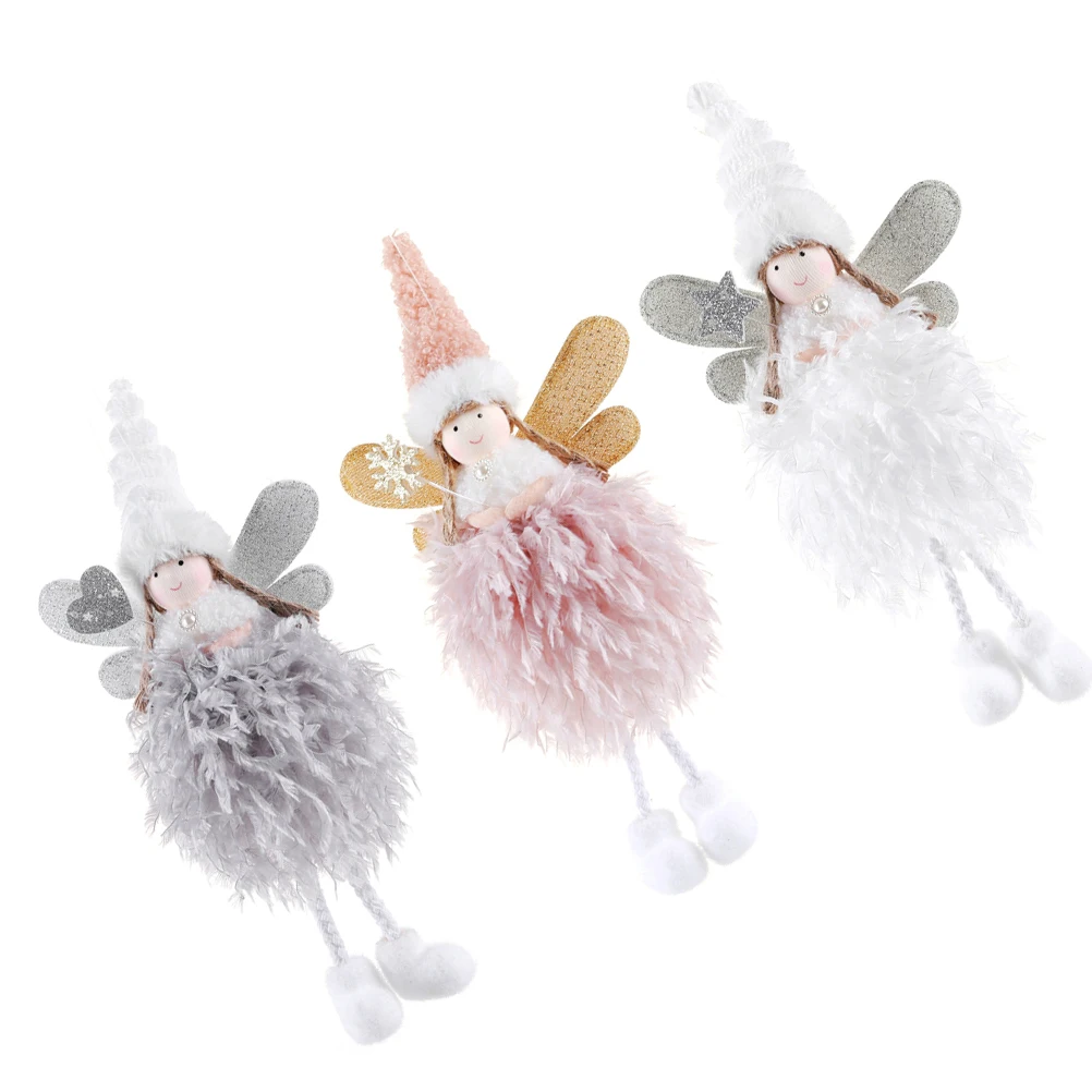 

3pcs Angel Tree Hanging Decor Cloth Ornament Party Home Yard Decoration Unique Xmas Angel Decor Accessories