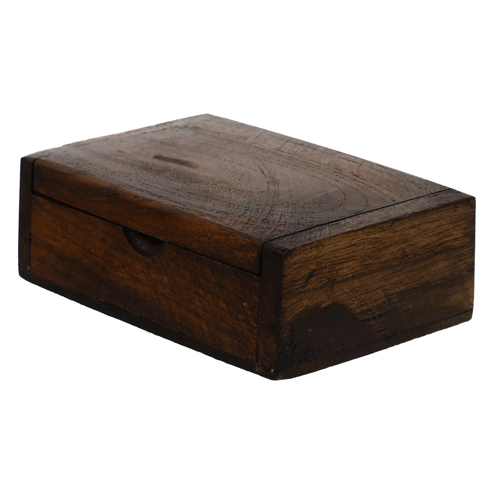 1Pcs Wooden Storage Box Jewelry Box Business Cards Holder Desktop Organizer Home Decoration Smooth Wood Container for Earphones