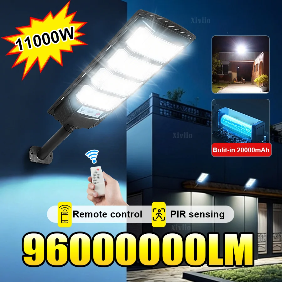 

Солнечный светильник 96000000 лм, новая улучшенная модель, ультраяркий уличный фонарь на солнечной энергии с датчиком движения для двора, улицы и сада