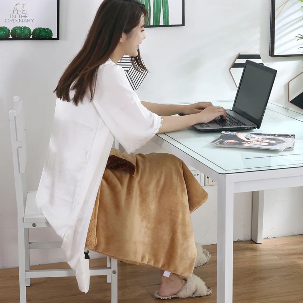 Portable Electric Heating Blanket Soft Skin Friendly Electric Heating Shawl Adjustable Rope Supplies for Shoulder Neck Back Legs