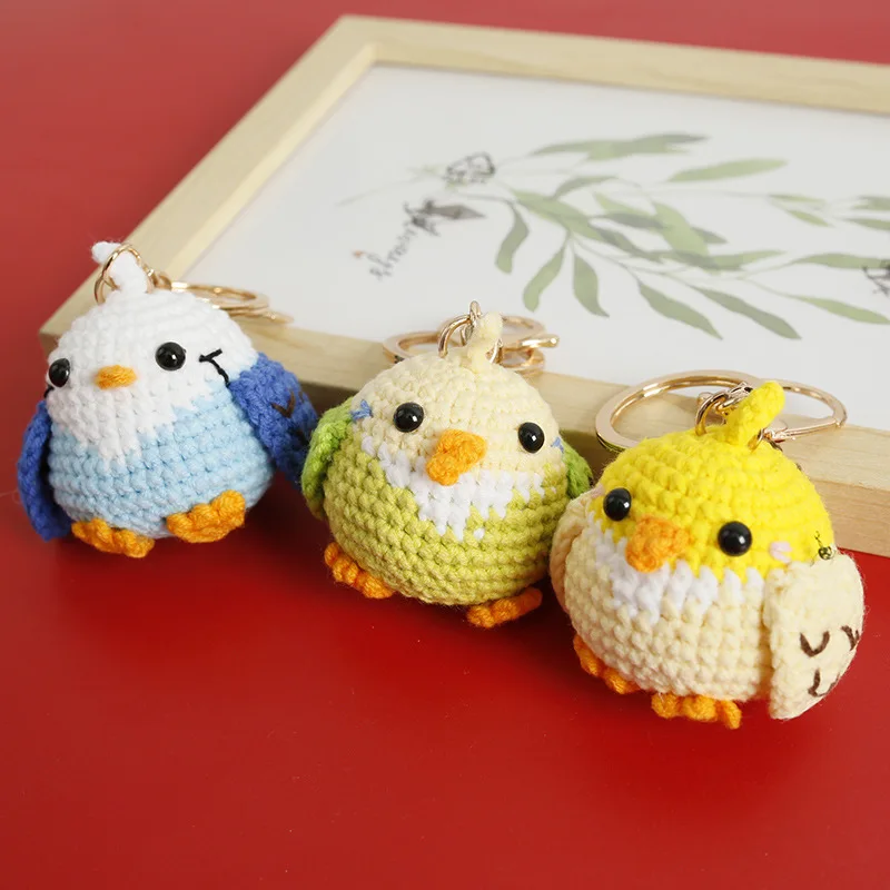 Niedlicher Gehäkelter Vogel-Anhänger Handgewebter Küken-Schlüsselanhänger Kreativer Gestrickter Tier-Schlüsselring Damen-Taschendekoration Geschenk – Detail 3